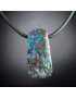 Pendentif Opale Boulder sur cordon caoutchouc