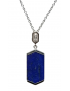 Pendentif Lapis-lazuli et Zirconium avec chaîne argent 925