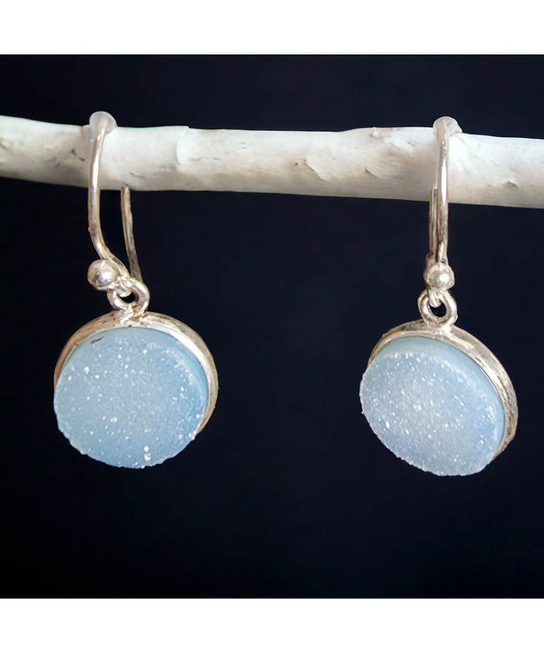 Boucles Agate naturelle Argent 925