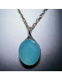 Pendentif Agate Argent Rhodié avec chaîne