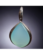 Pendentif Agate Argent Rhodié