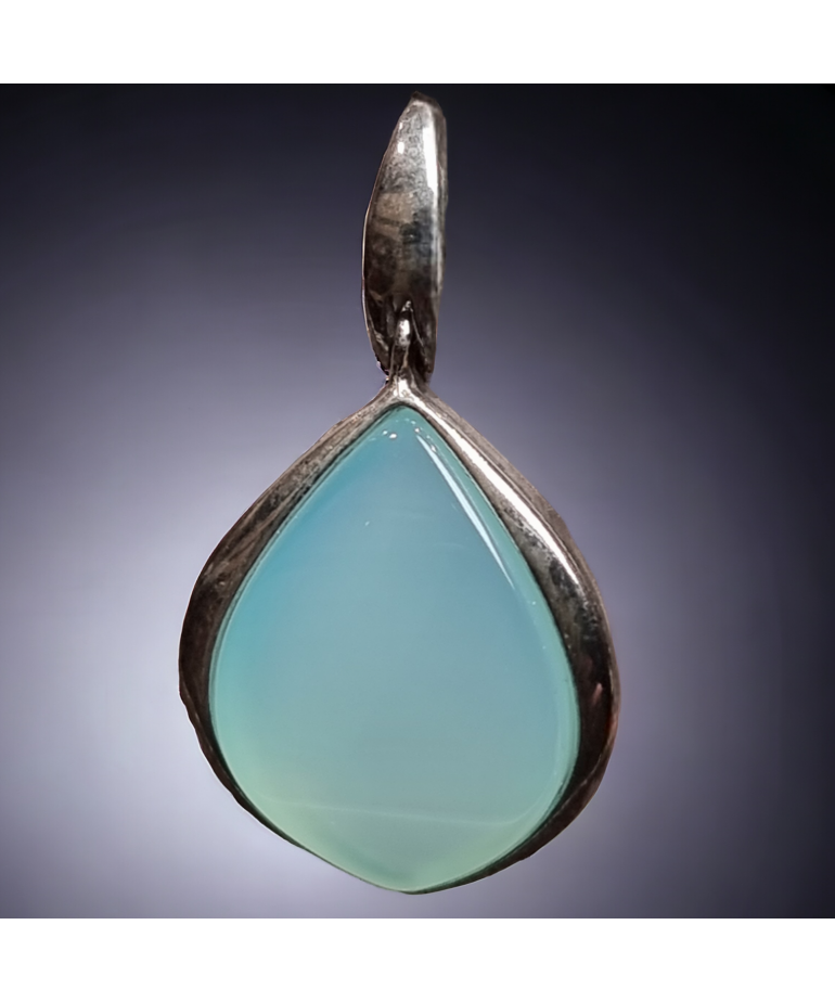Pendentif Agate Argent Rhodié