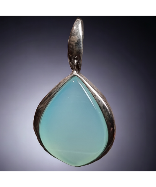 Pendentif Agate Argent Rhodié