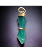 Pendentif Agate verte main de Figa