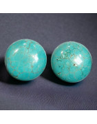 Boucles Turquoise cabochons à clips