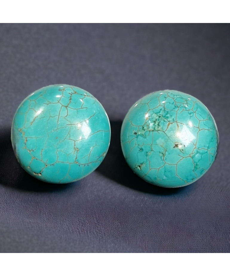 Boucles Turquoise cabochons à clips