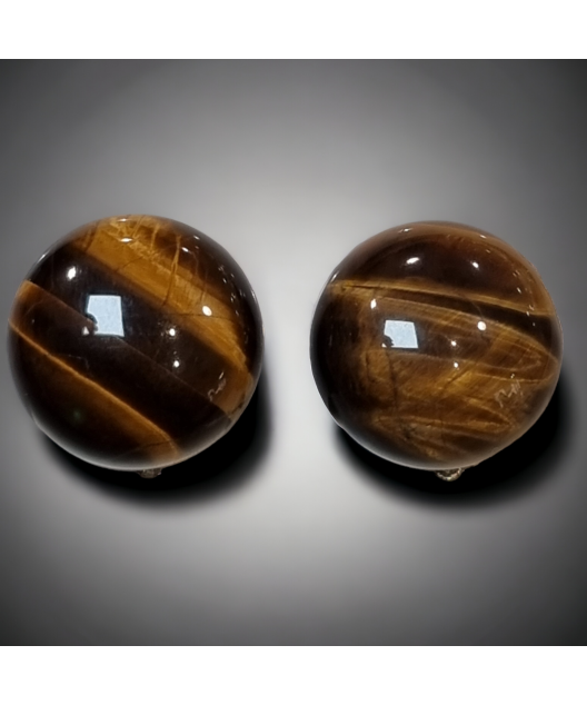 Boucles Œil de tigre cabochons à clips
