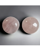 Boucles Quartz rose cabochons à clips