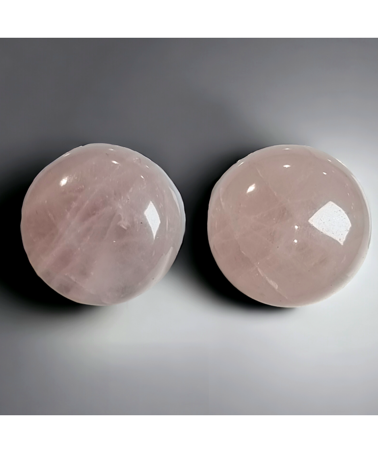Boucles Quartz rose cabochons à clips