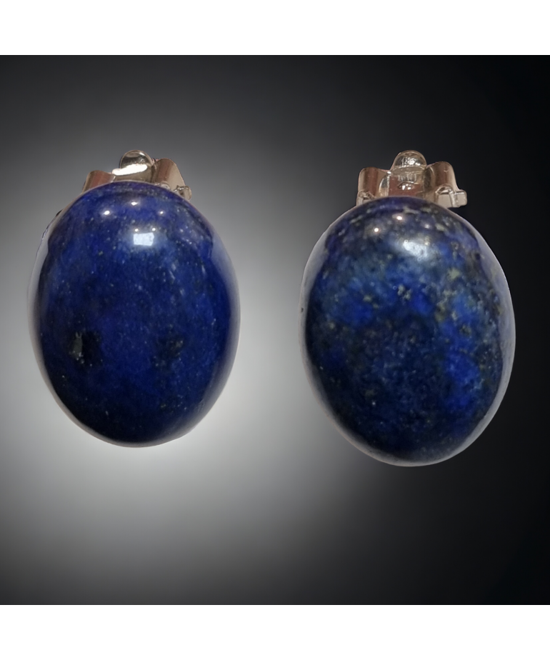 Boucles Lapis-lazuli cabochons à clips