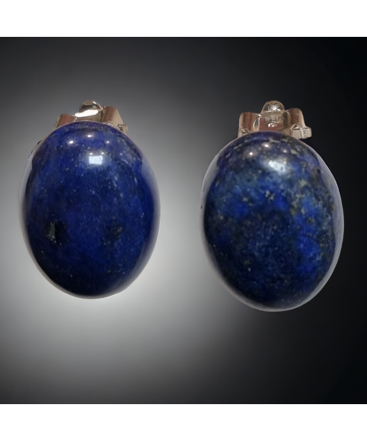 Boucles Lapis-lazuli cabochons à clips