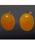 Boucles Jade jaune cabochons à clips