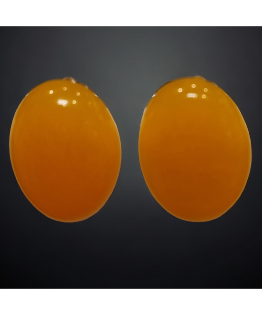 Boucles Jade jaune cabochons à clips