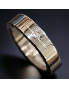 Anneau Acier inox & Zirconium Taille 54