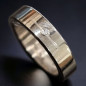 Anneau Acier inox & Zirconium Taille 54