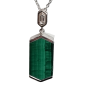 Pendentif Malachite et Zirconium avec chaîne argent 925