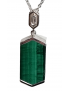 Pendentif Malachite et Zirconium avec chaîne argent 925