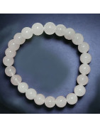 Bracelet Jade blanc Pierre ronde 8mm