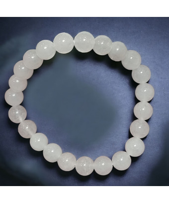 Bracelet Jade blanc Pierre ronde 8mm