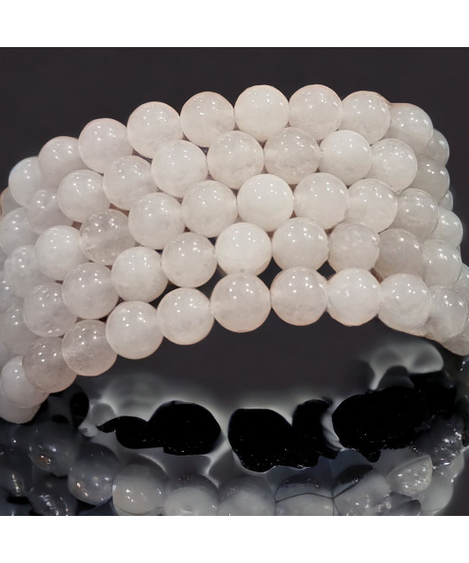 Bracelet Jade blanc Pierre ronde 8mm