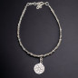 Bracelet Labradorite facetté avec Fleur de vie Argent 925
