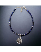 Bracelet Lapis-lazuli avec Arbre de vie Argent 925