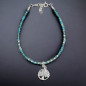 Bracelet Apatite facetté avec Arbre de vie Argent 925
