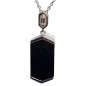 Pendentif Onyx et Zirconium avec chaîne argent 925