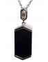 Pendentif Onyx et Zirconium avec chaîne argent 925
