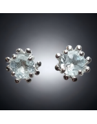 Boucles Aigue marine facettées Argent 925