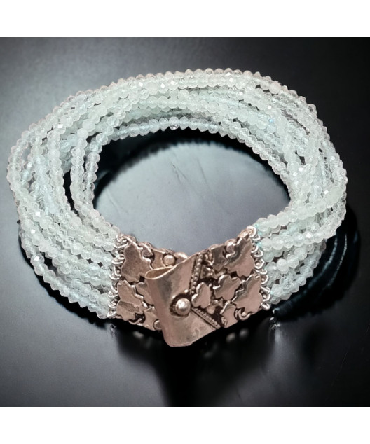 Bracelet Aigue marine facetté Argent 925