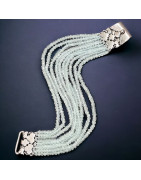 Bracelet Aigue marine facetté Argent 925