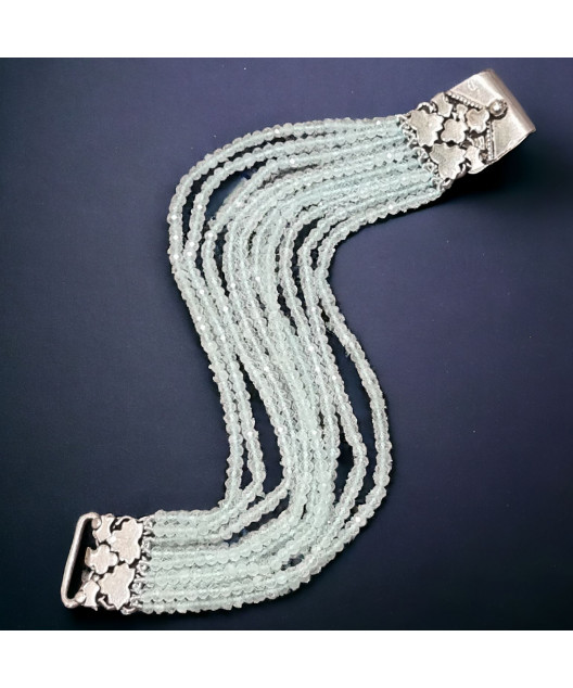 Bracelet Aigue marine facetté Argent 925