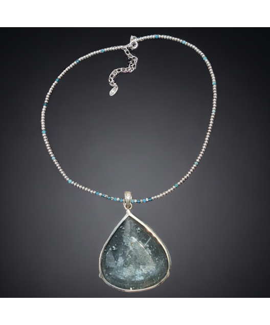 Pendentif Aigue marine Argent 925