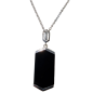 Pendentif Onyx et Zirconium avec chaîne argent 925