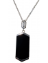 Pendentif Onyx et Zirconium avec chaîne argent 925