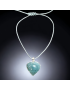 Pendentif Aigue marine Cœur Argent 925 sur cordon réglable