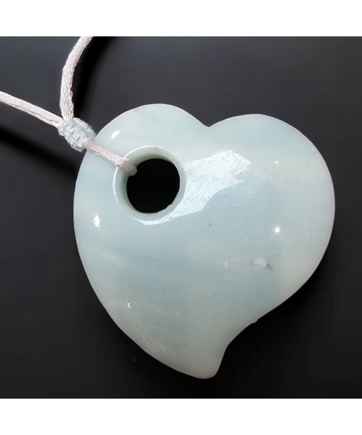Pendentif Amazonite Cœur sur cordon réglable