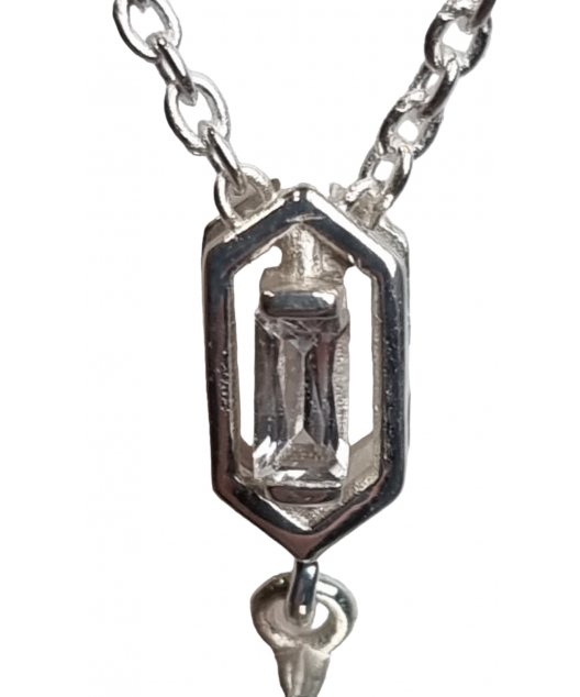 Pendentif Cornaline et Zirconium avec chaîne argent 925