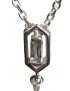 Pendentif Cornaline et Zirconium avec chaîne argent 925