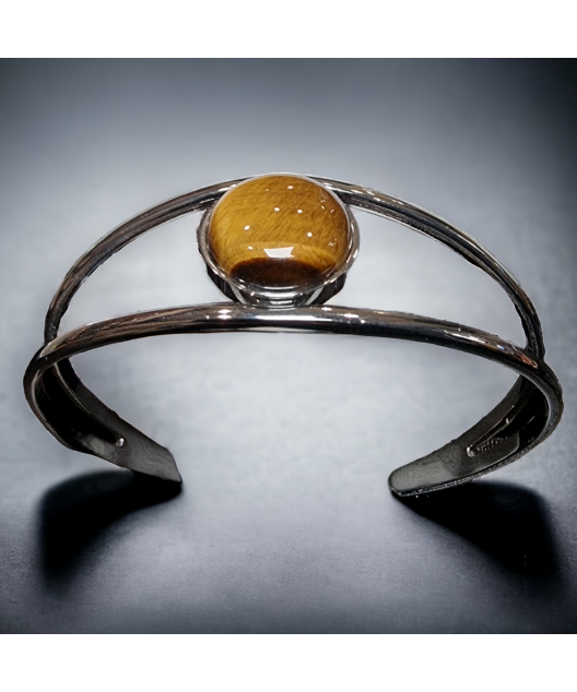 Bracelet Œil de tigre Acier inox