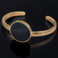 Bracelet Onyx Acier inox doré
