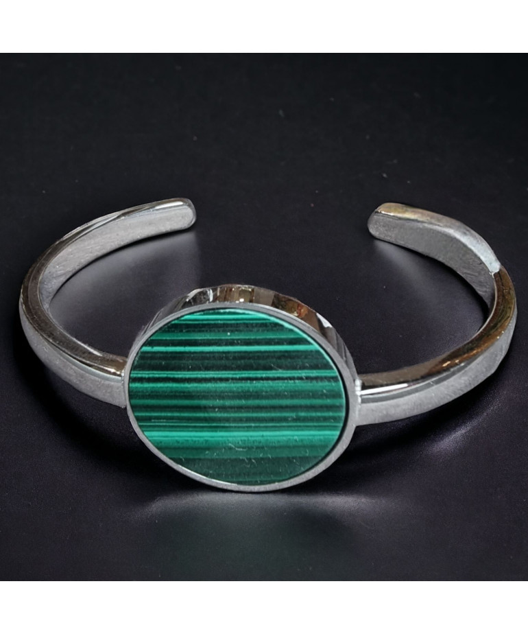 Bracelet Malachite Acier inox