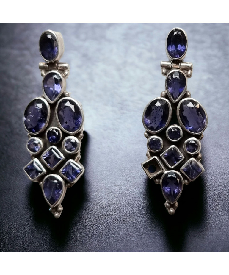Boucles Tanzanite  Argent 925