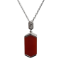 Pendentif Cornaline et Zirconium avec chaîne argent 925