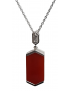 Pendentif Cornaline et Zirconium avec chaîne argent 925