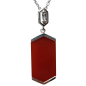 Pendentif Cornaline et Zirconium avec chaîne argent 925