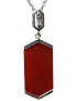 Pendentif Cornaline et Zirconium avec chaîne argent 925
