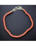 Bracelet Corail avec fermoir Argent 925