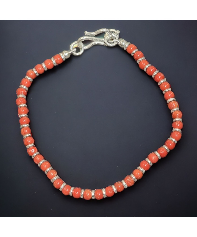 Bracelet Corail avec fermoir Argent 925